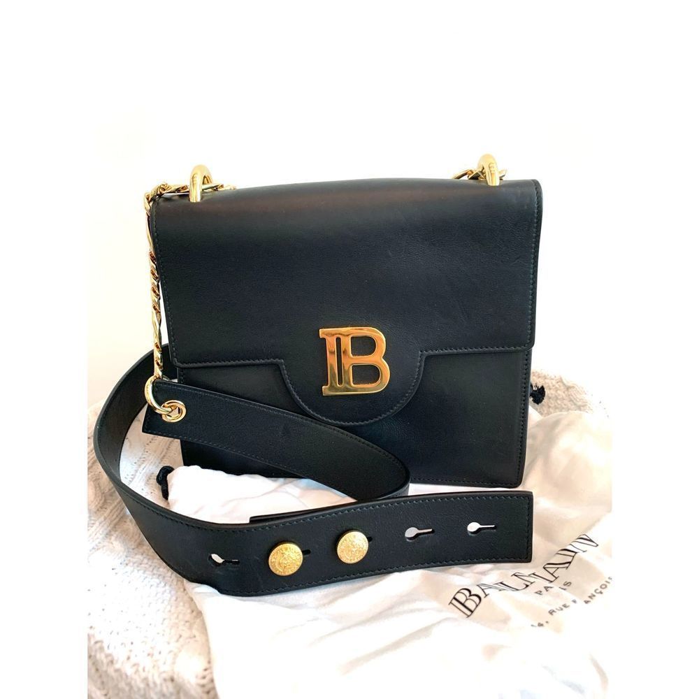 Balmain black leather bag